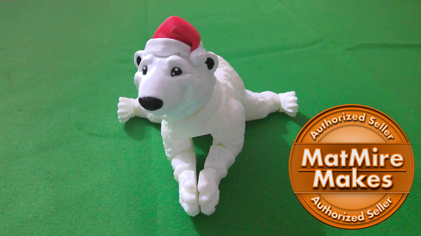 Polar Bear, Articulated fidget, Print-In-Place, Polar Bear Flexi