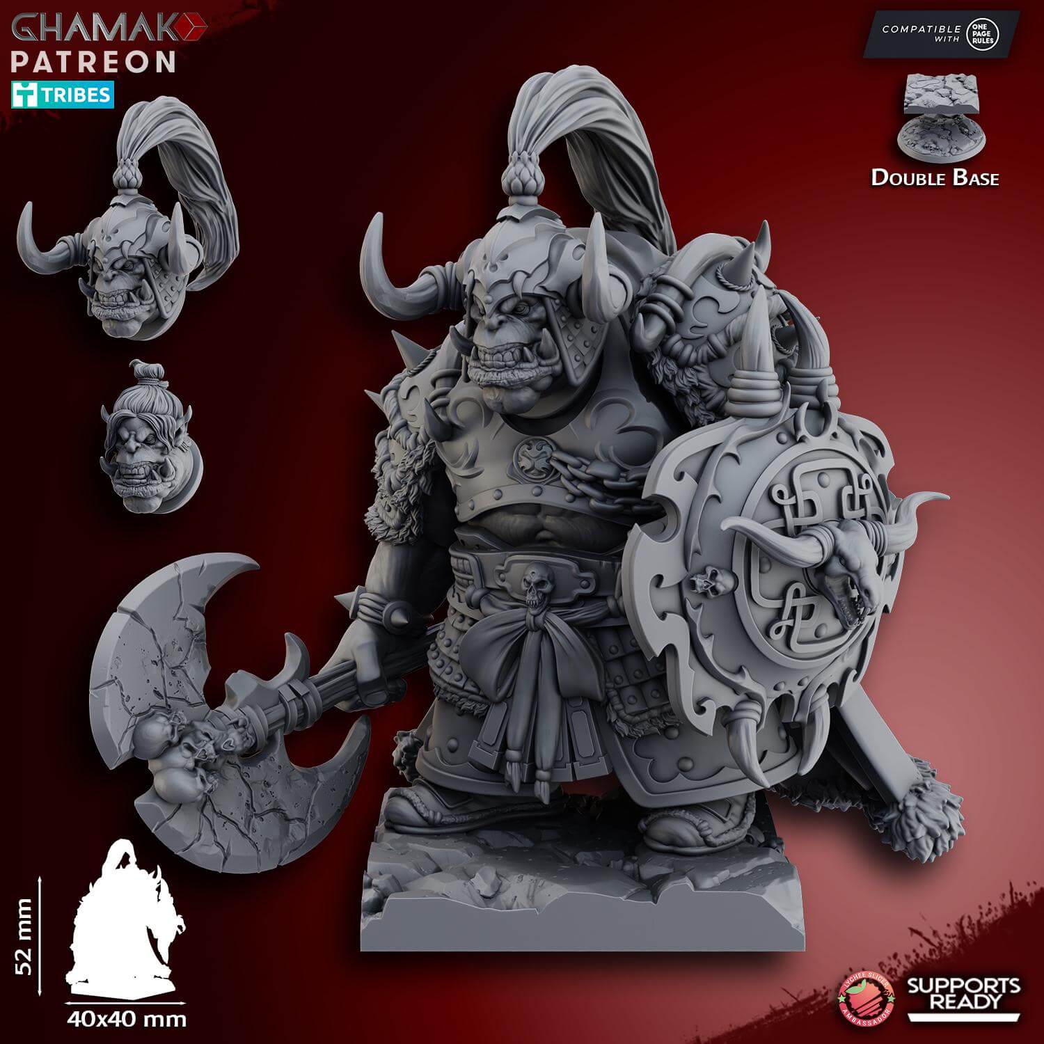 Grey Waste Orc Lord on Foot - Ghamak Miniatures