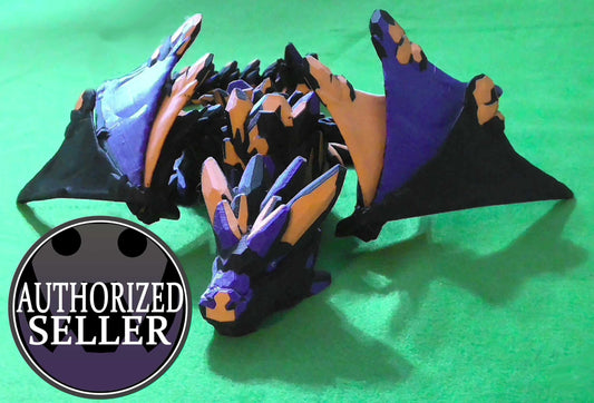 Gemstone Wyvern - Articulated fidget - Dragon Flexi Toy - Designed by Cinderwing 3D