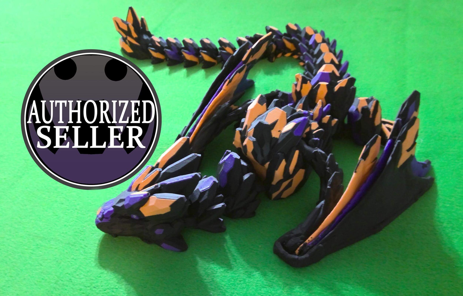 Gemstone Wyvern - Articulated fidget - Dragon Flexi Toy - Designed by Cinderwing 3D