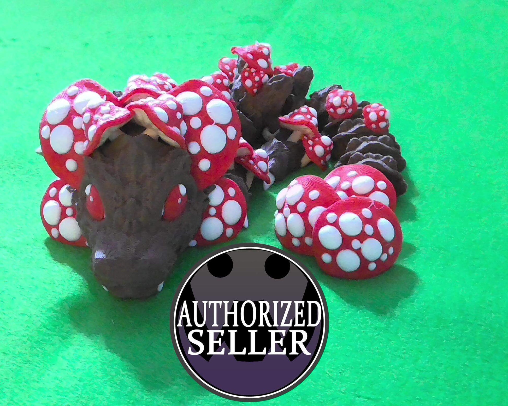 Baby Mushroom Dragon - Articulated fidget - Dragon Flexi Toy - Designed by Cinderwing 3D