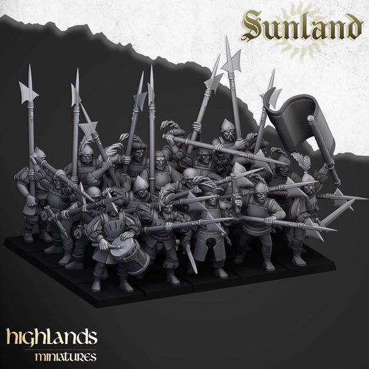 Sunland State Troops Halberdiers - Highlands Miniatures