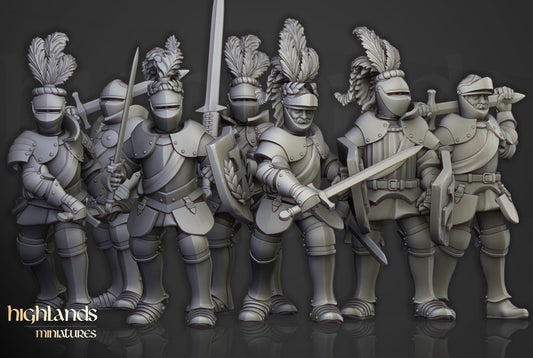 Sunland Imperial Knights on foot - Highlands Miniatures