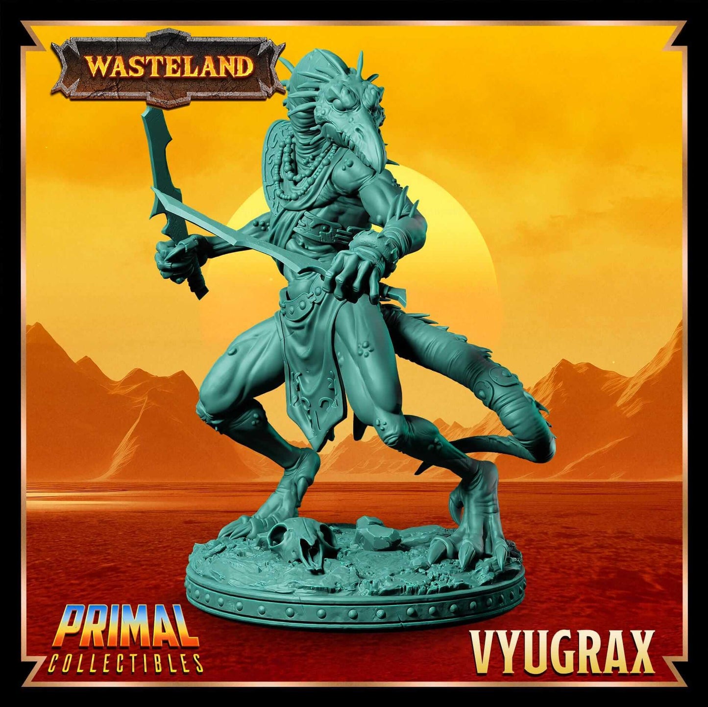 Vyugrax Draconian - Wasteland 3D Printed Resin RPG/Tabletop/Boardgames Miniature Primal Collectibles