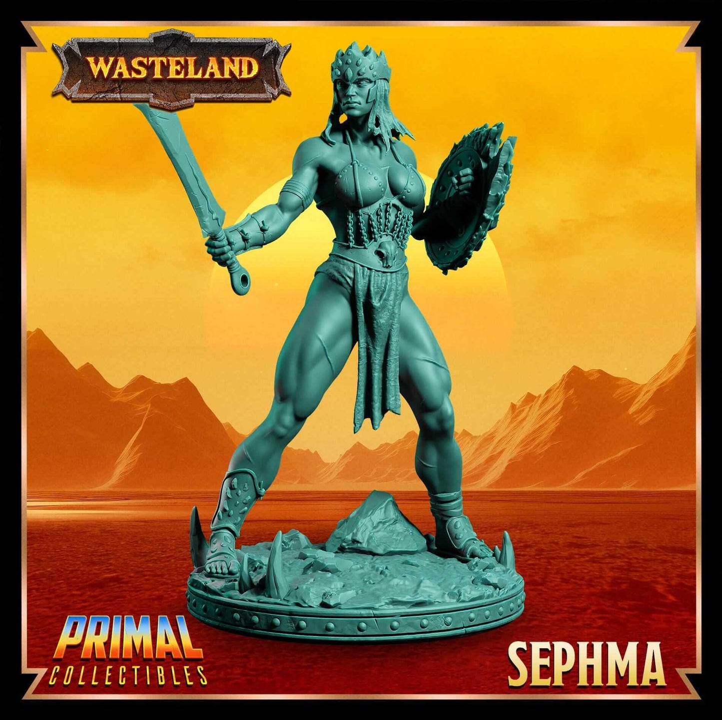 Sephama Gladiator - Wasteland 3D Printed Resin RPG/Tabletop/Boardgames Miniature Primal Collectibles