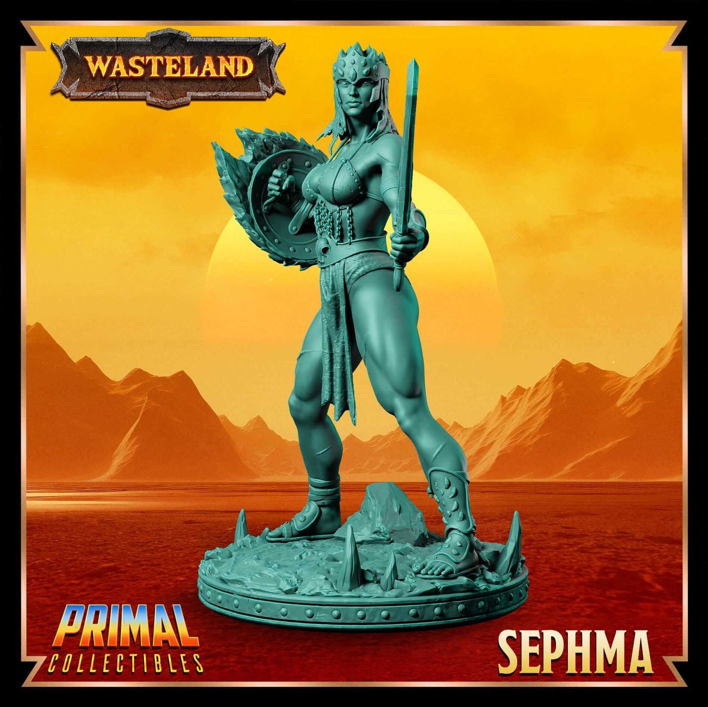 Sephama Gladiator - Wasteland 3D Printed Resin RPG/Tabletop/Boardgames Miniature Primal Collectibles