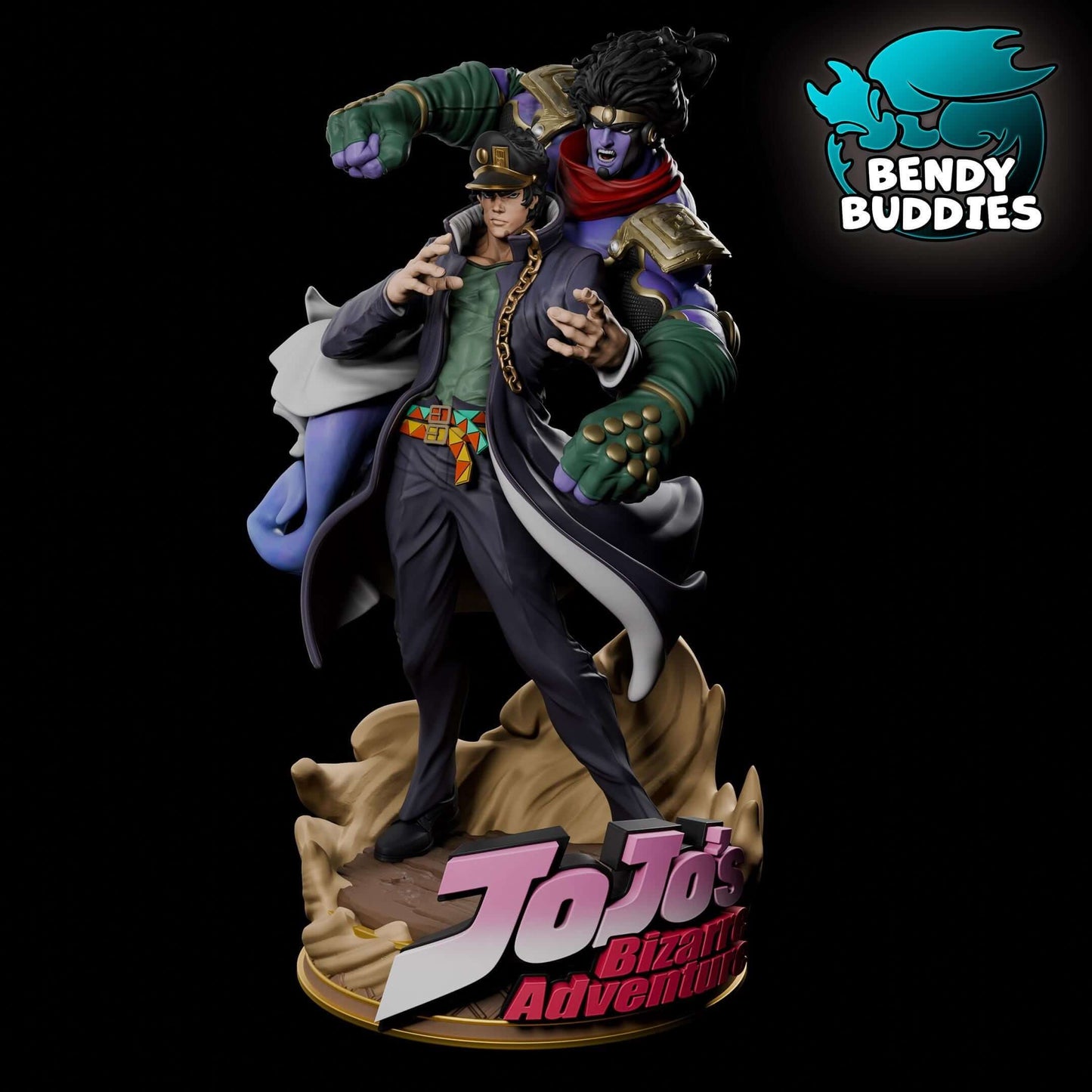 Kujo Jotaro - Jojo's Bizarre Adventure - Collectible Fanart Statue - Bendy Buddies