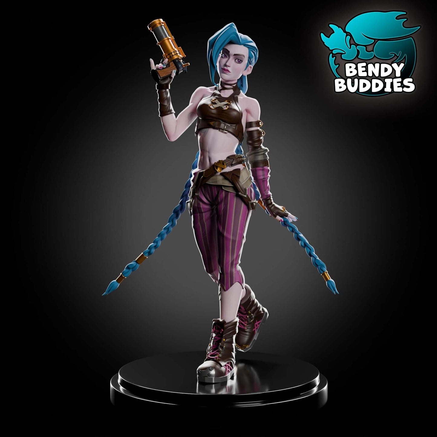 Jinx Arcane - League of Legends - Collectible Fanart Statue - Bendy Buddies