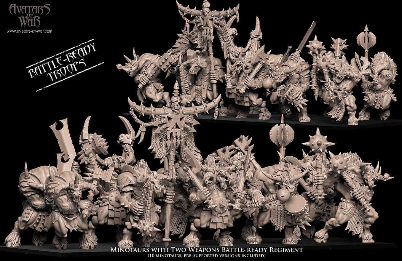 Minotaurs with two weapons Regiment - Avatars of War