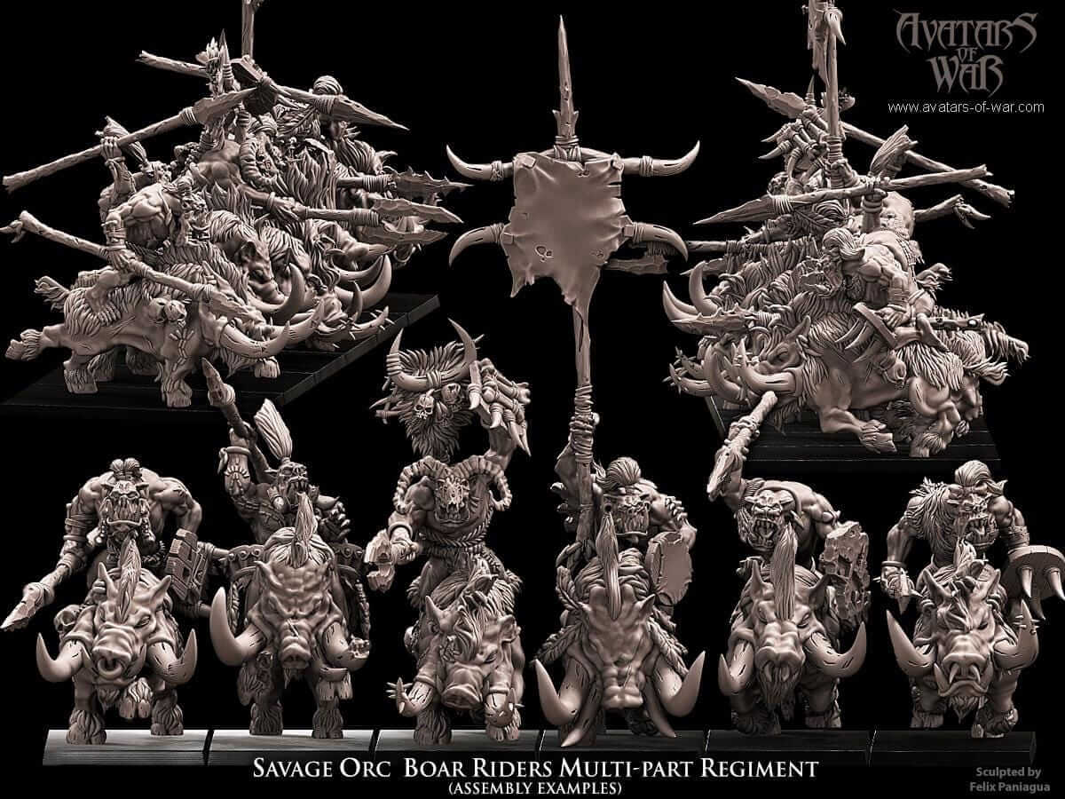 Savage Orc Boar Riders - Avatars of War