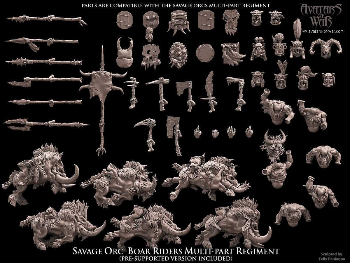 Savage Orc Boar Riders - Avatars of War