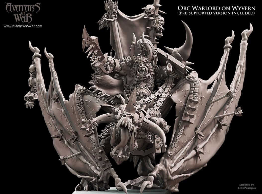 Orc Warlord on Wyvern - Avatars of War