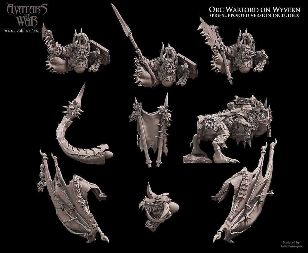 Orc Warlord on Wyvern - Avatars of War