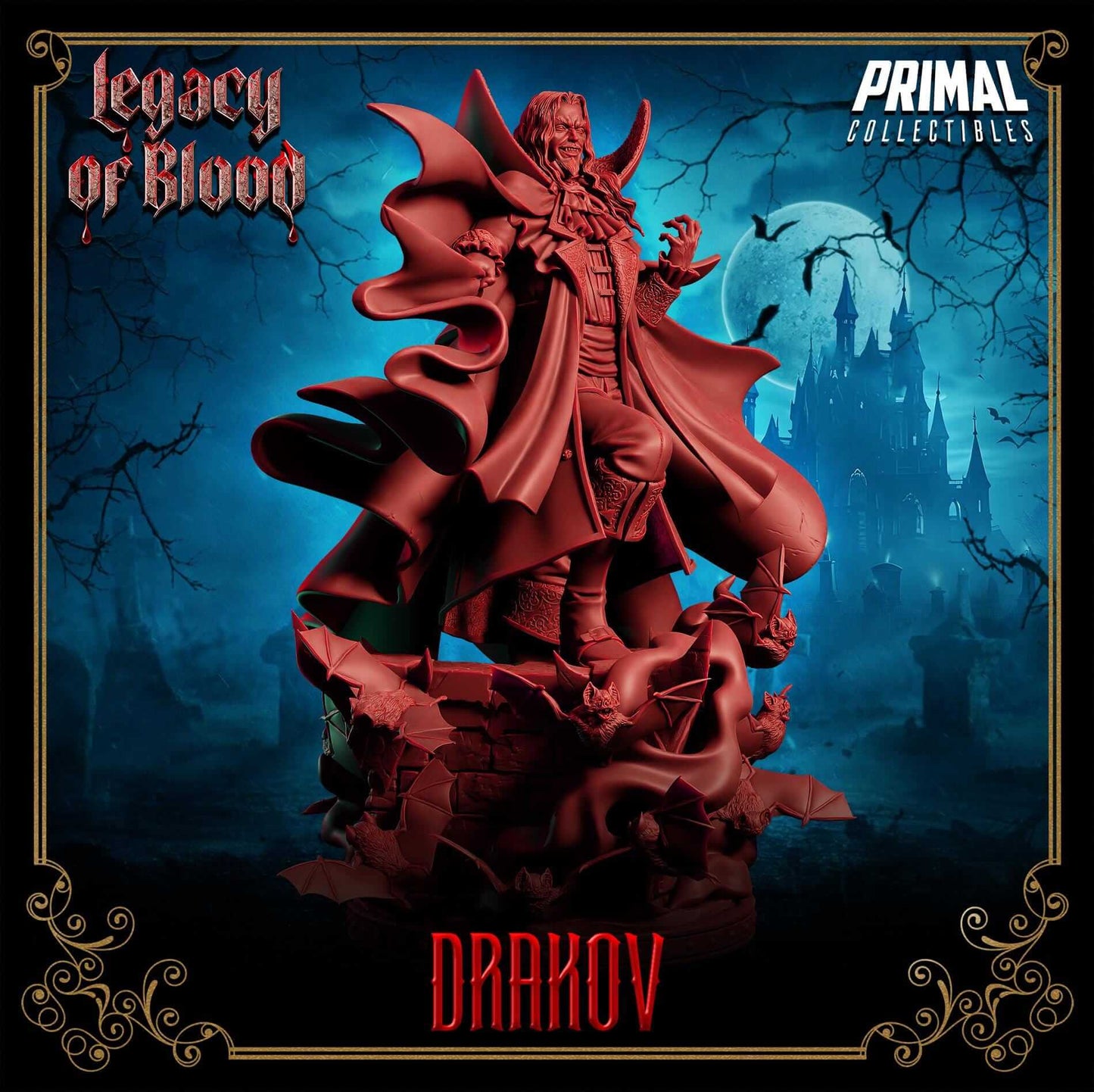 Vampire Lord Drakov Dracula - Legacy of Blood 3D Printed Resin RPG/Tabletop/Boardgames Miniature Primal Collectibles