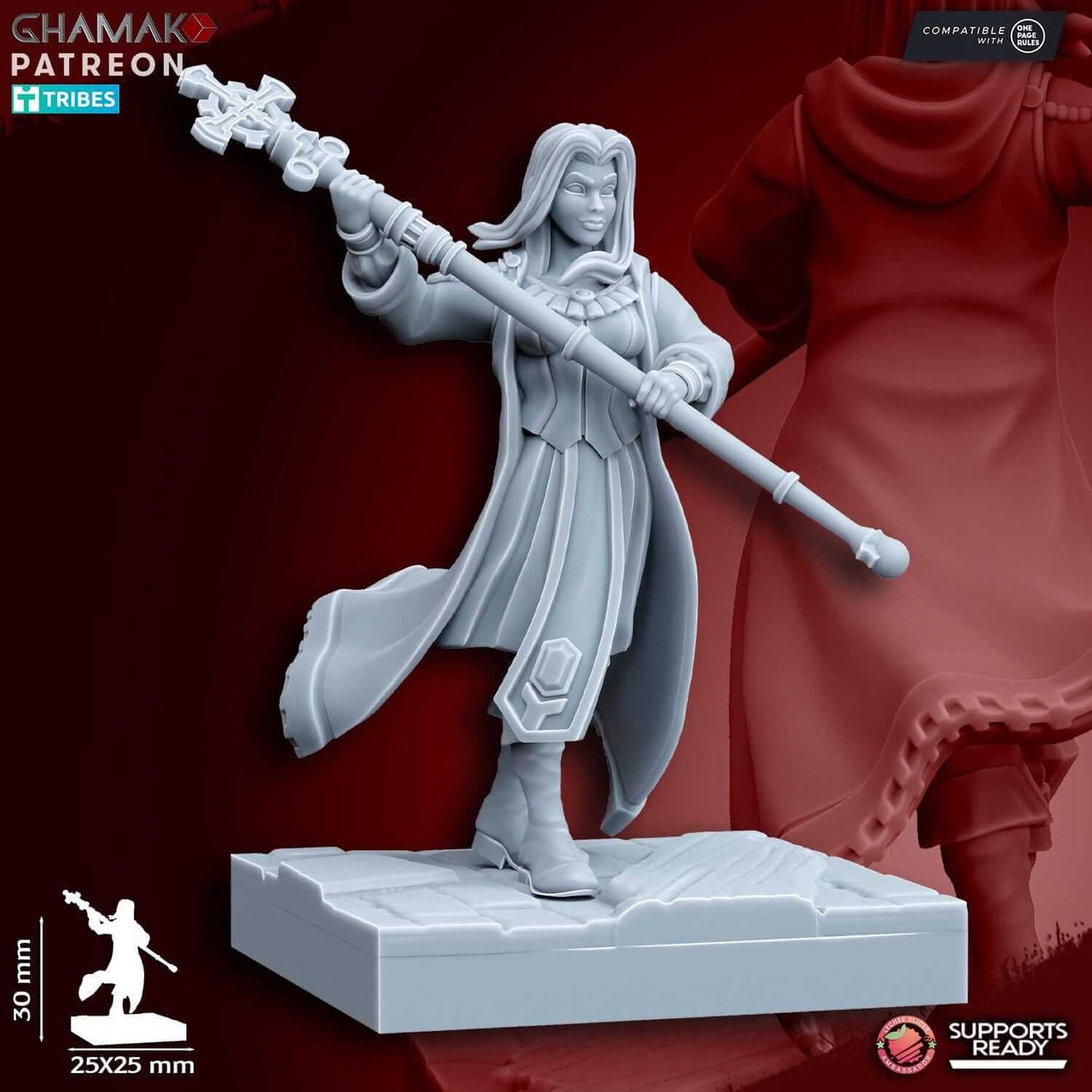 Sunev (Life Magic) Wizard on Pegasus/foot - Miniatures by Ghamak