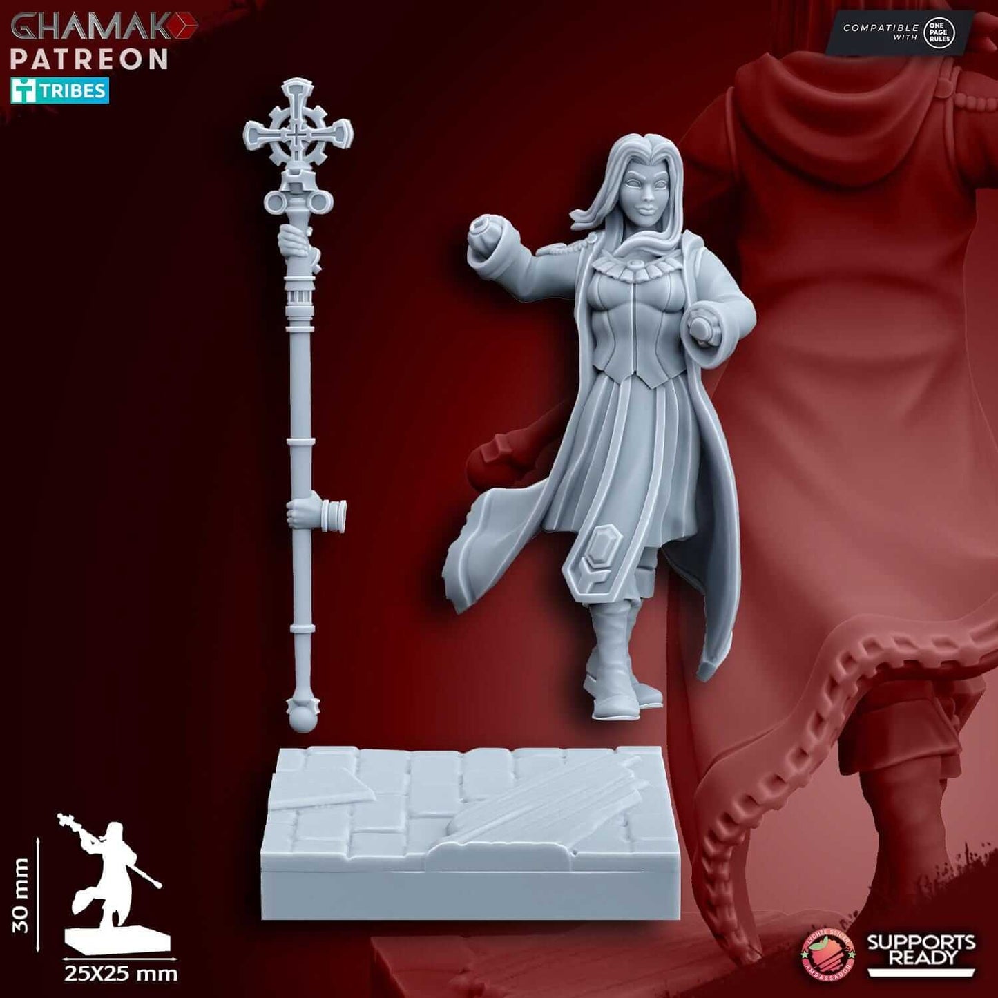 Sunev (Life Magic) Wizard on Pegasus/foot - Miniatures by Ghamak