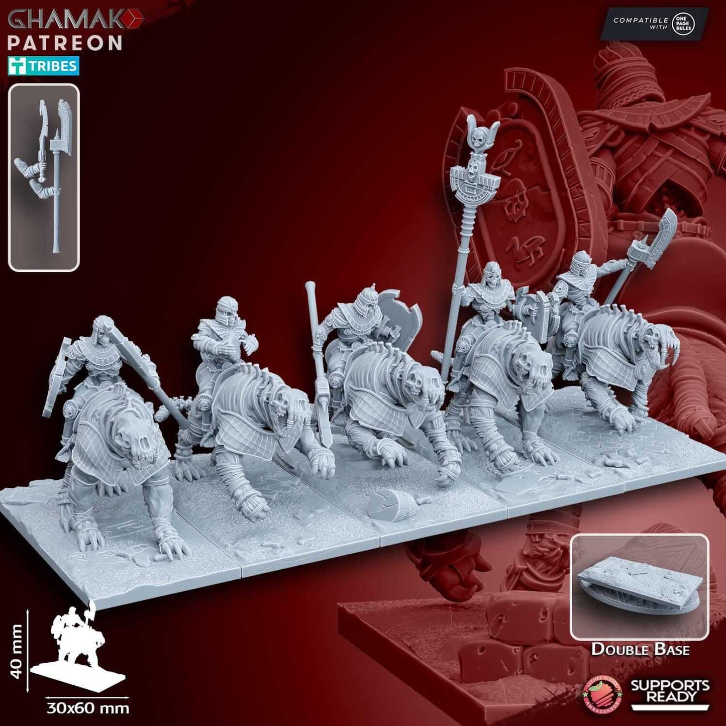 Sabretooth Riders - Tomb Kings Proxy - Miniatures by Ghamak