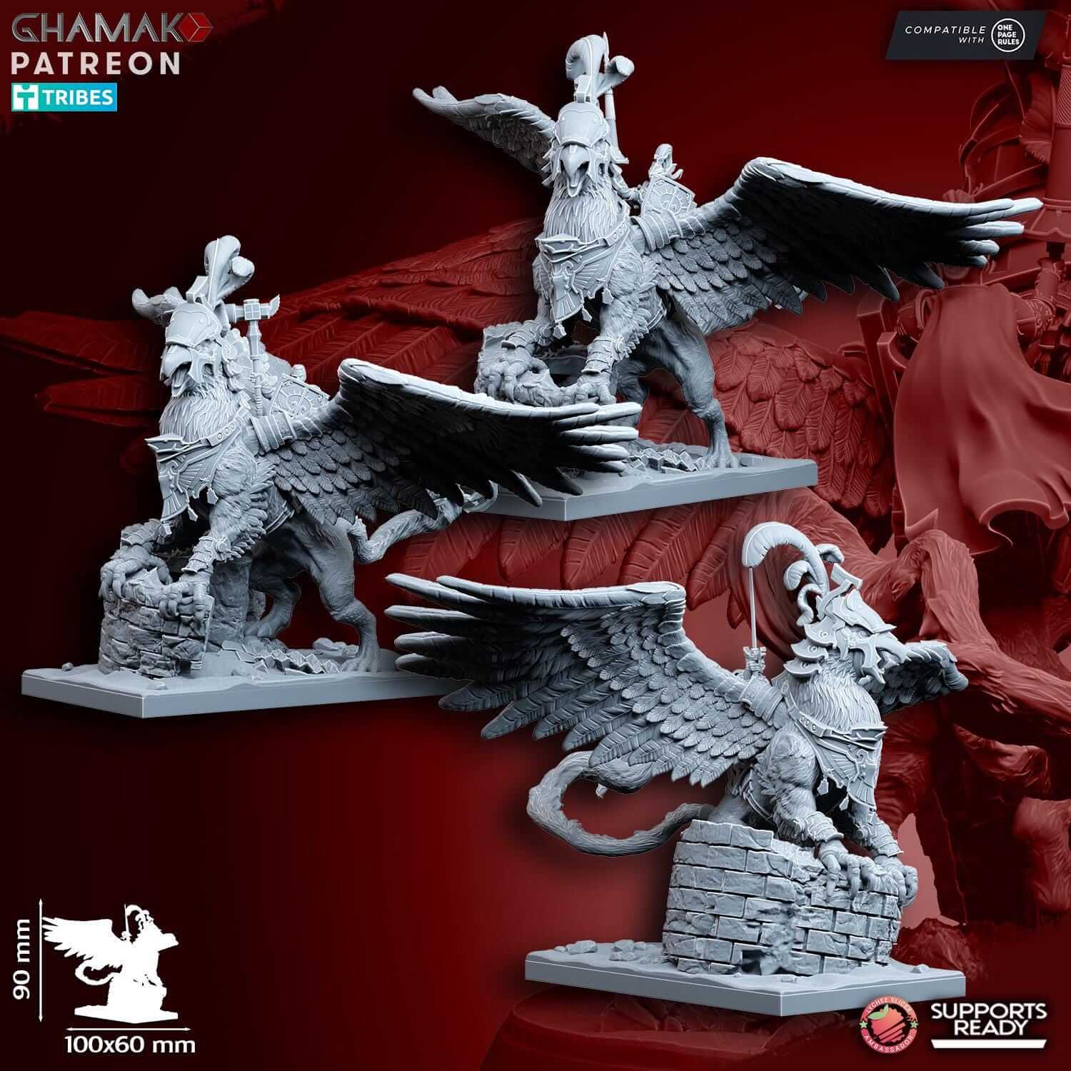 Emperor on War Gryphon - Miniatures by Ghamak