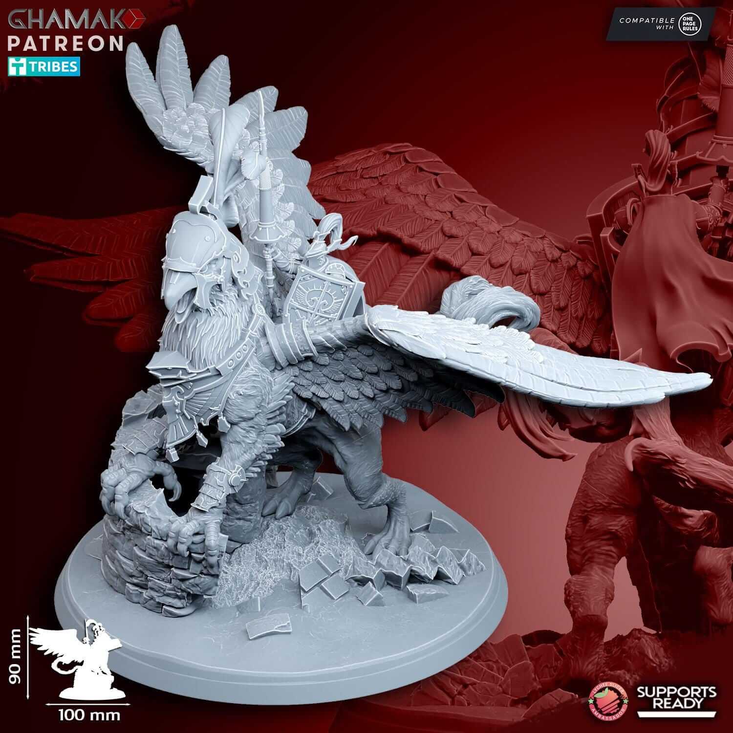 Emperor on War Gryphon - Miniatures by Ghamak
