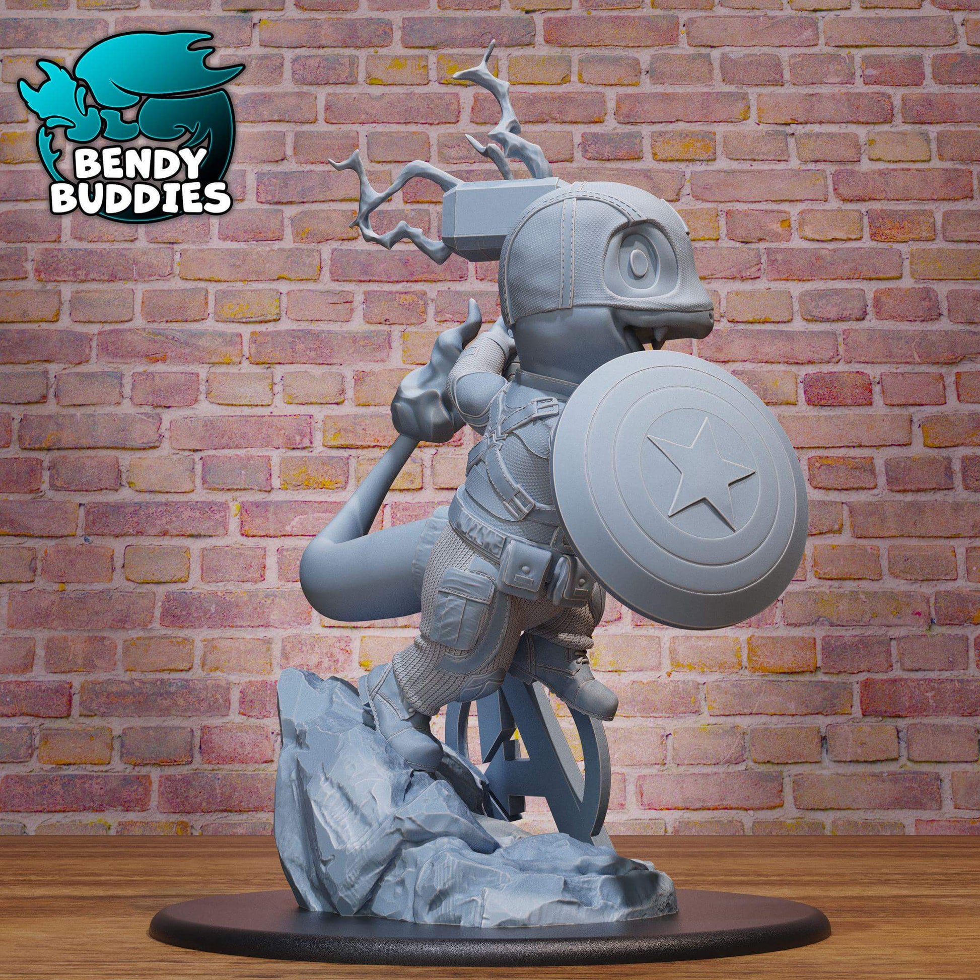 Captain Charmander - Pokemon - Marvel - Collectible Fanart Statue - Bendy Buddies