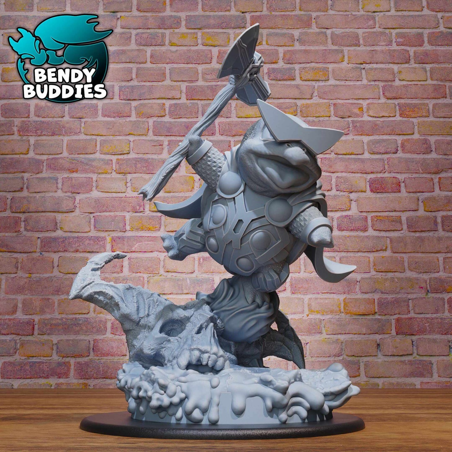 Squirtel Thor - Pokemon - Marvel - Collectible Fanart Statue - Bendy Buddies