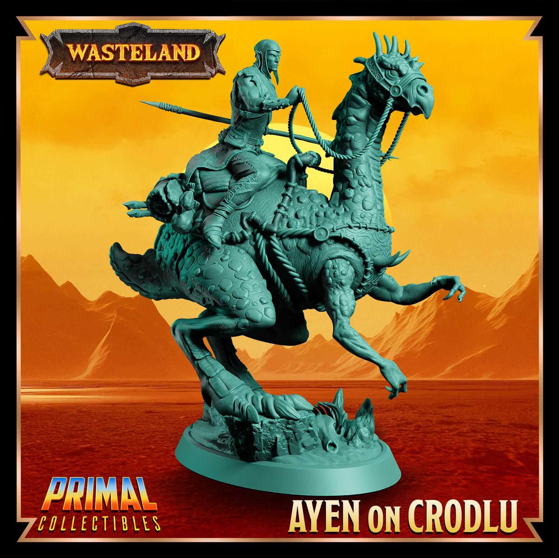 Ayen on Crodlu - Wasteland 3D Printed Resin RPG/Tabletop/Boardgames Miniature Primal Collectibles