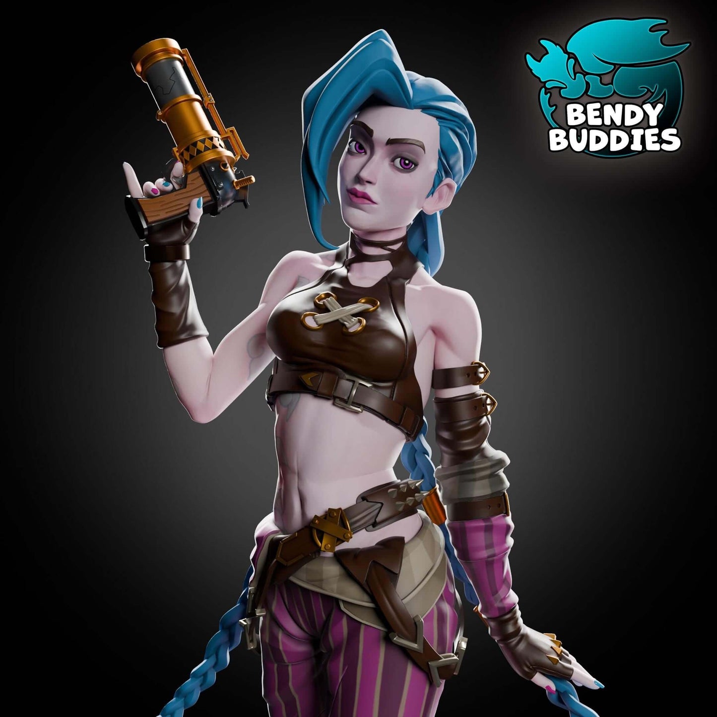 Jinx Arcane - League of Legends - Collectible Fanart Statue - Bendy Buddies