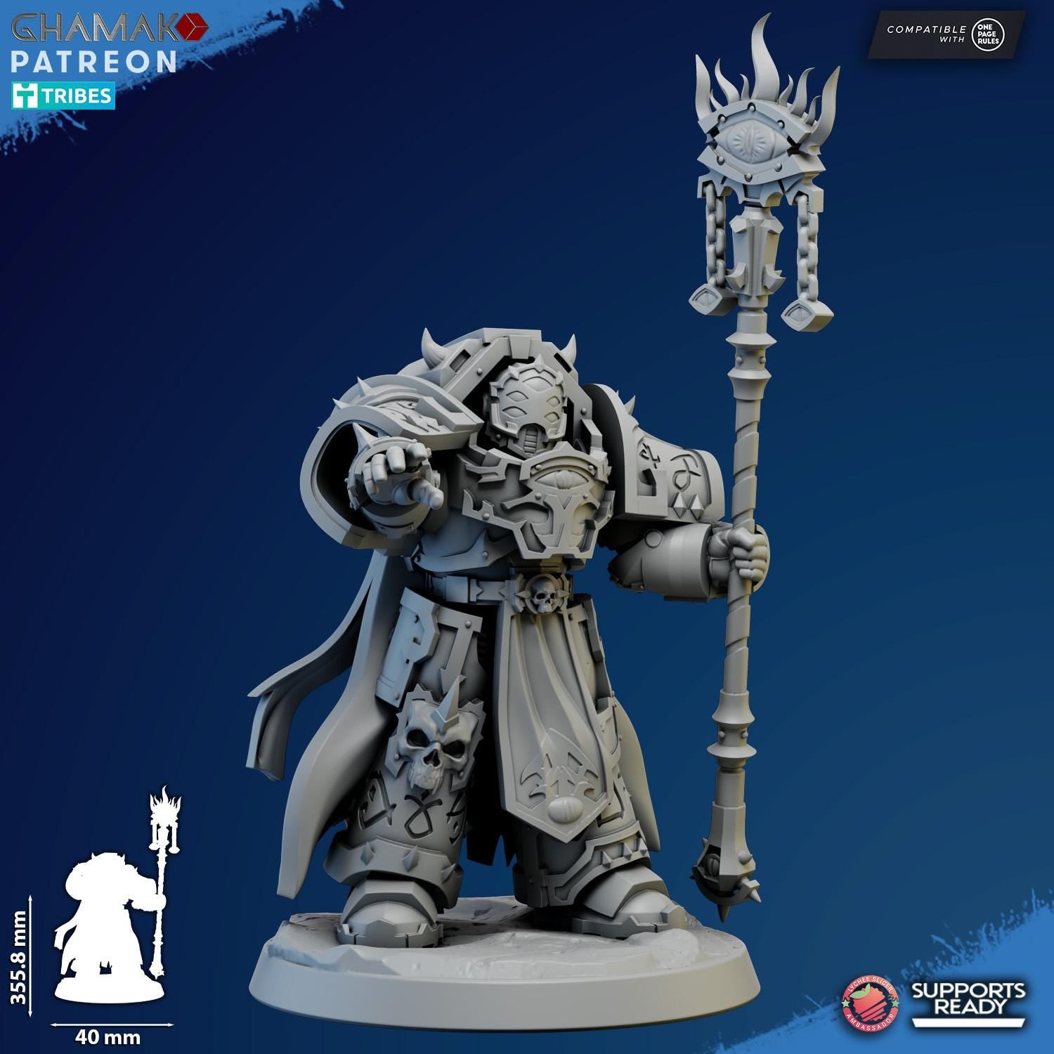 Exterminator Heretic Warlock 3 - Grimdark Void Marine -'Ghamak Miniatures