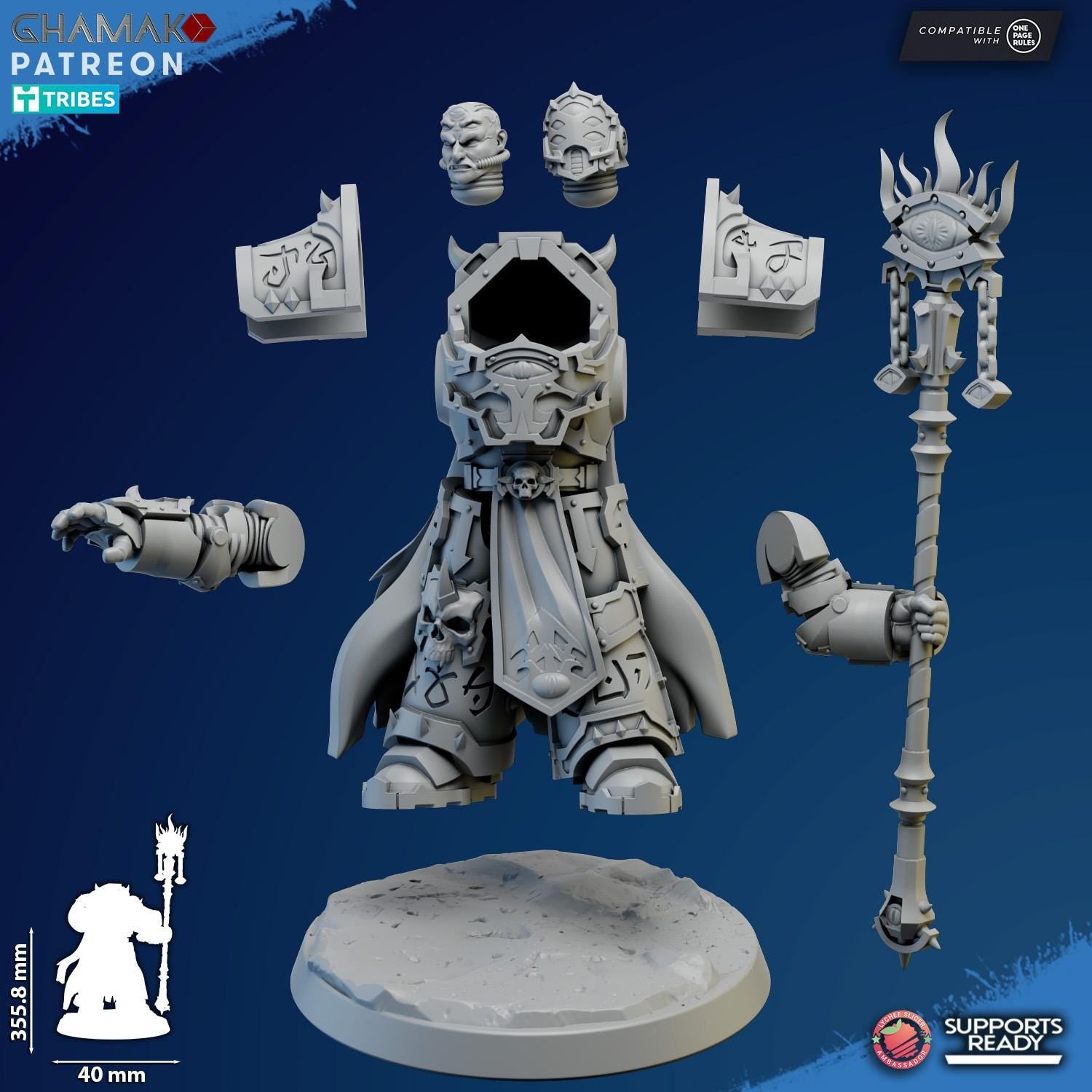 Exterminator Heretic Warlock 3 - Grimdark Void Marine -'Ghamak Miniatures