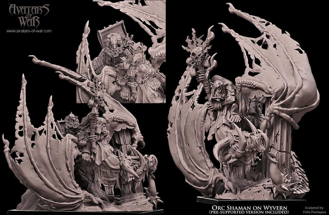 Orc Shaman on Wyvern - Avatars of War