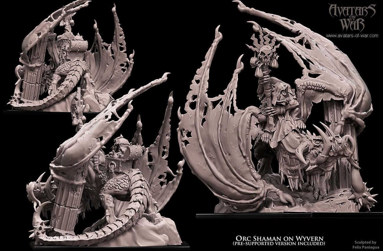 Orc Shaman on Wyvern - Avatars of War