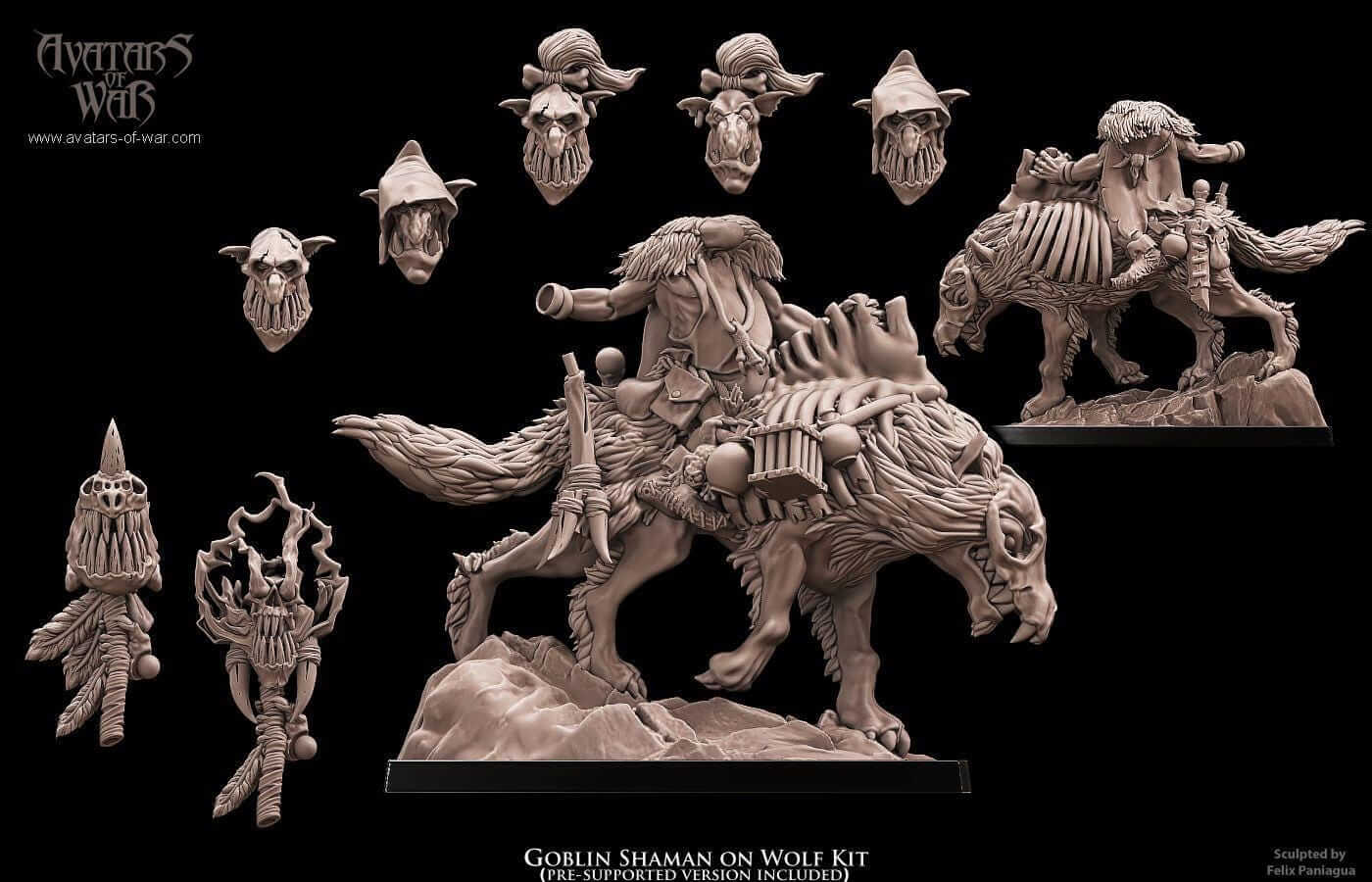 Goblin Shaman on Wolf - Avatars of War