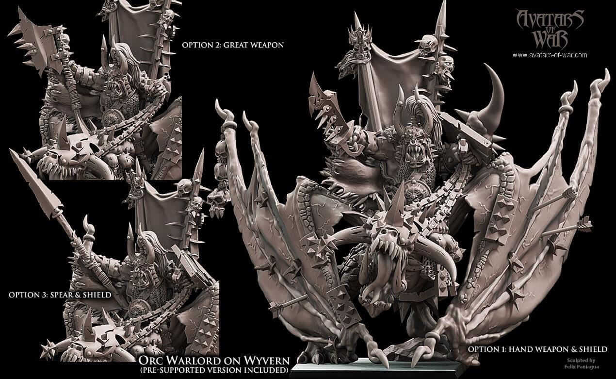 Orc Warlord on Wyvern - Avatars of War