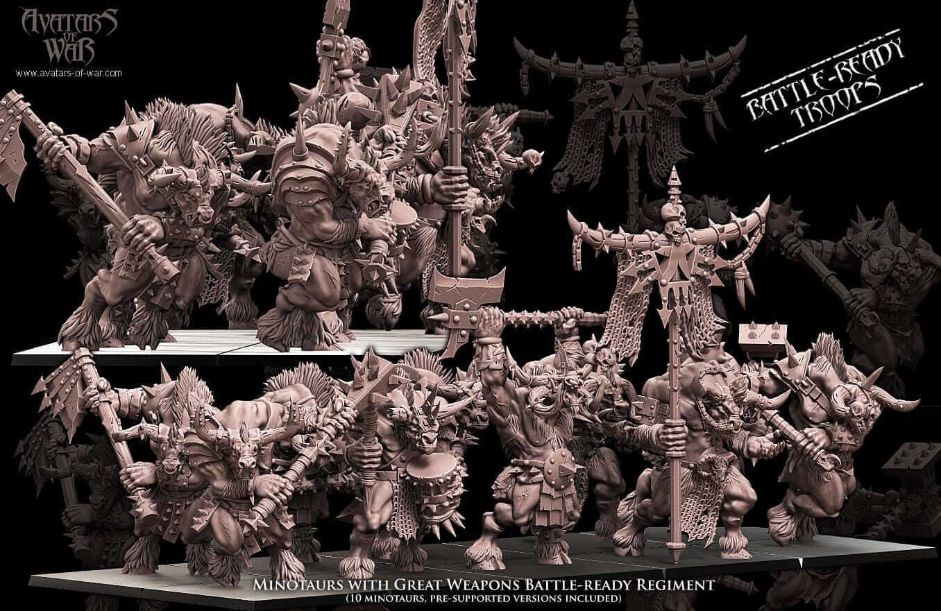 Minotaurs with great weapons Regiment - Avatars of War