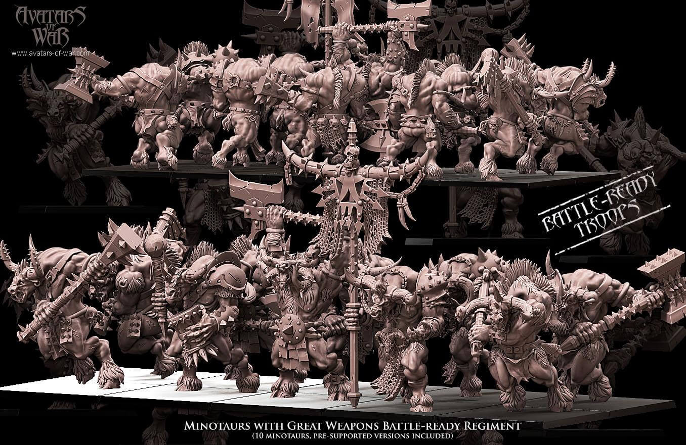Minotaurs with great weapons Regiment - Avatars of War