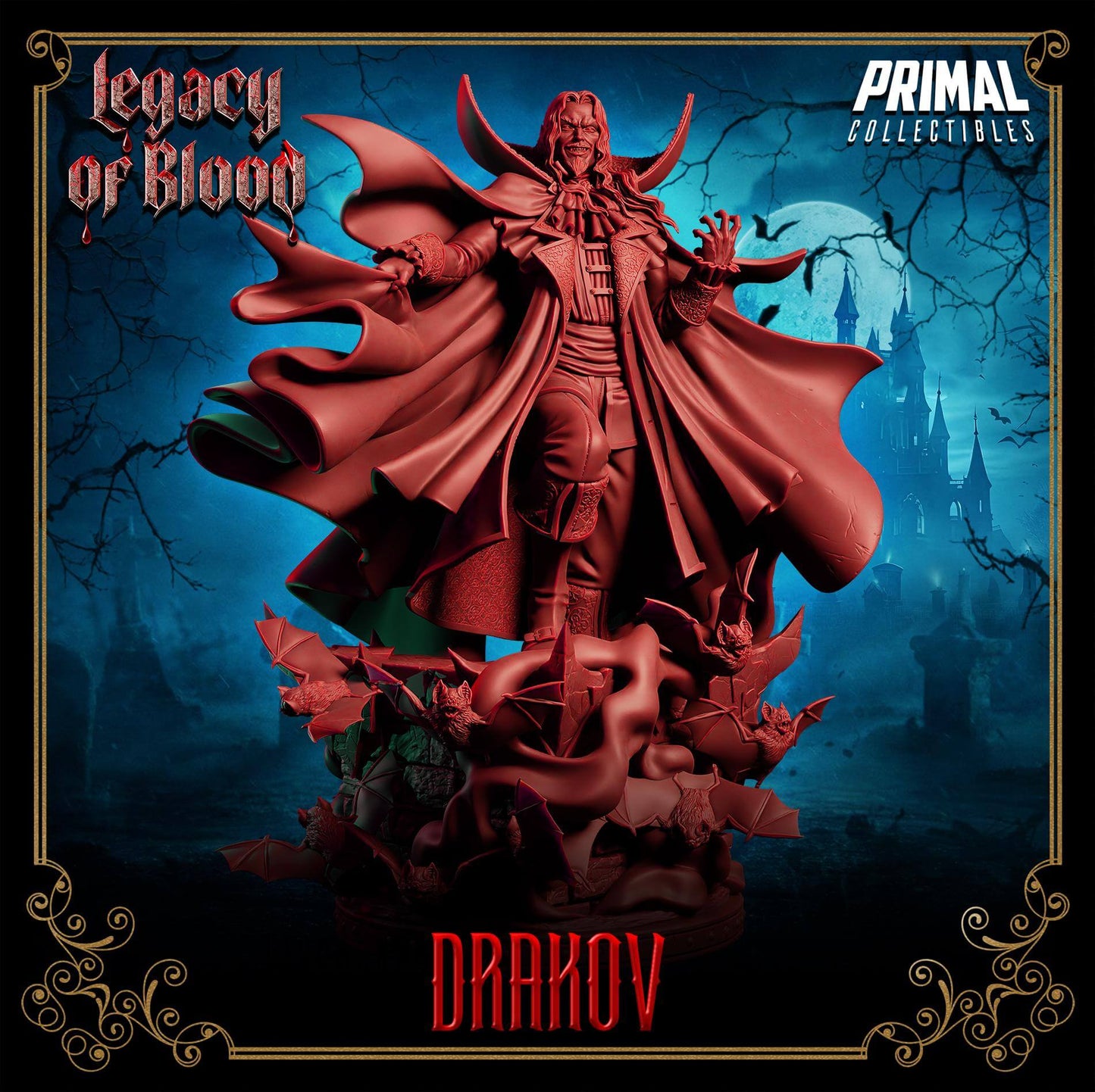 Vampire Lord Drakov Dracula - Legacy of Blood 3D Printed Resin RPG/Tabletop/Boardgames Miniature Primal Collectibles