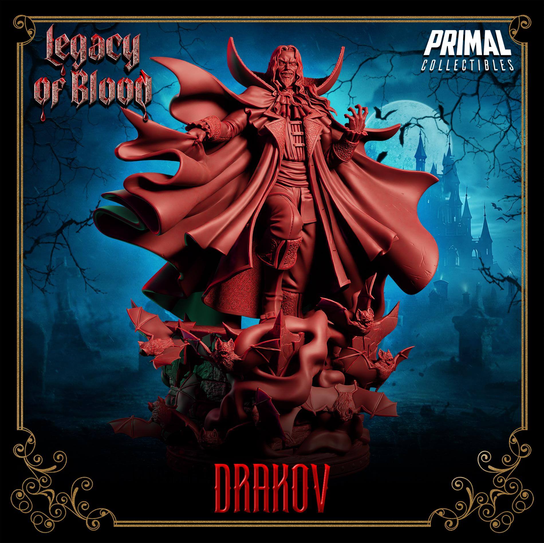 Vampire Lord Drakov Dracula - Legacy of Blood 3D Printed Resin RPG/Tabletop/Boardgames Miniature Primal Collectibles