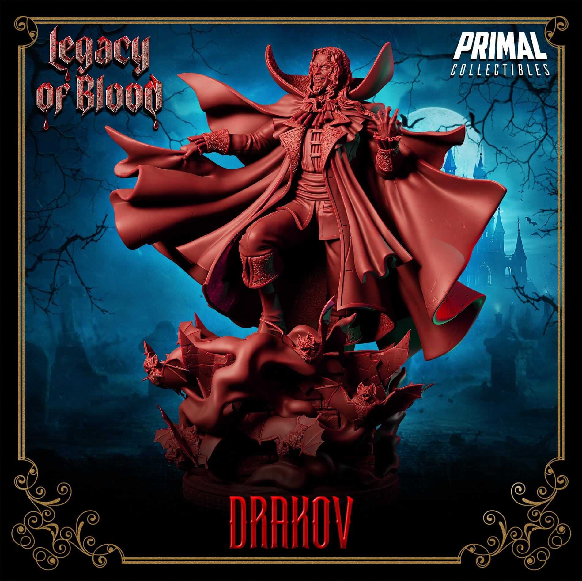 Vampire Lord Drakov Dracula - Legacy of Blood 3D Printed Resin RPG/Tabletop/Boardgames Miniature Primal Collectibles