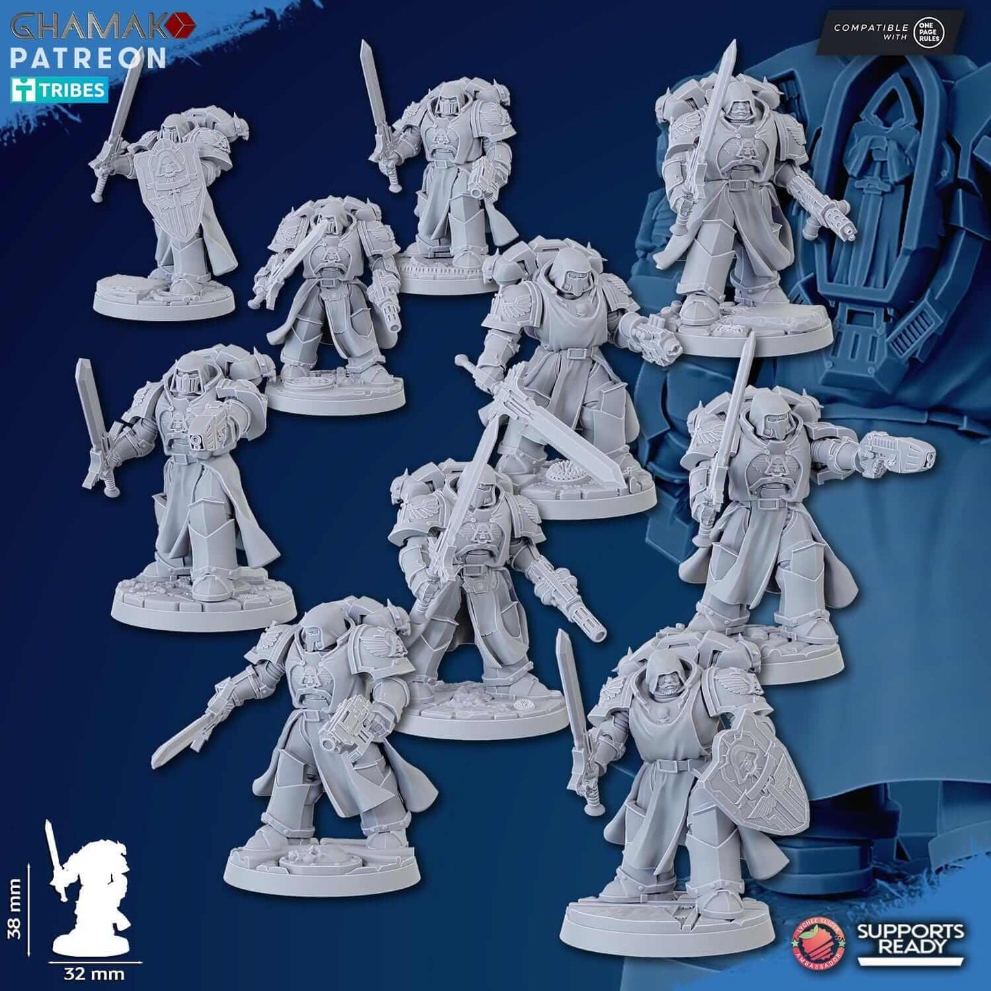 Vengeful Angels Veterans - Ghamak Miniatures Grimdark Void Marines