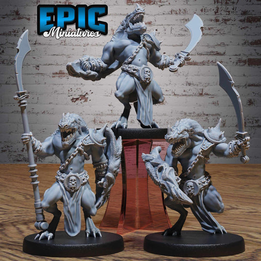 Blue Dragonspawn Set - D&D Epic Miniatures   and Dragons