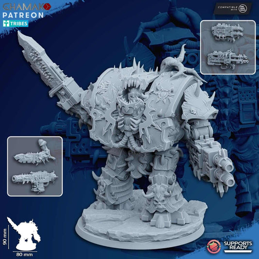 Cursed Sarcophagus - Chaos Dreadnaught Proxy - Grimdark Void Marine - Ghamak Miniatures