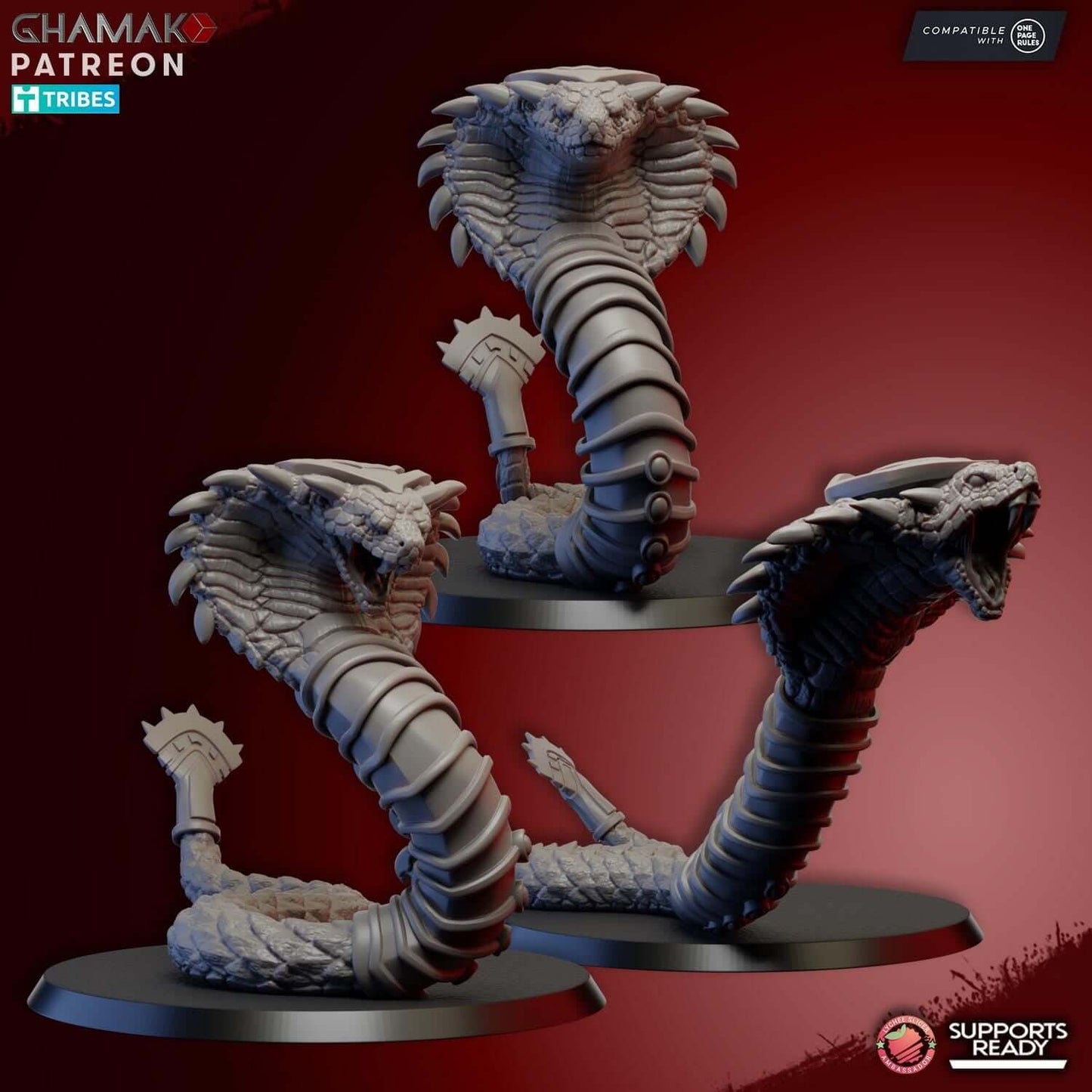 Giant Desert Snakes - Kings of the Lost Tombs - Miniatures by Ghamak