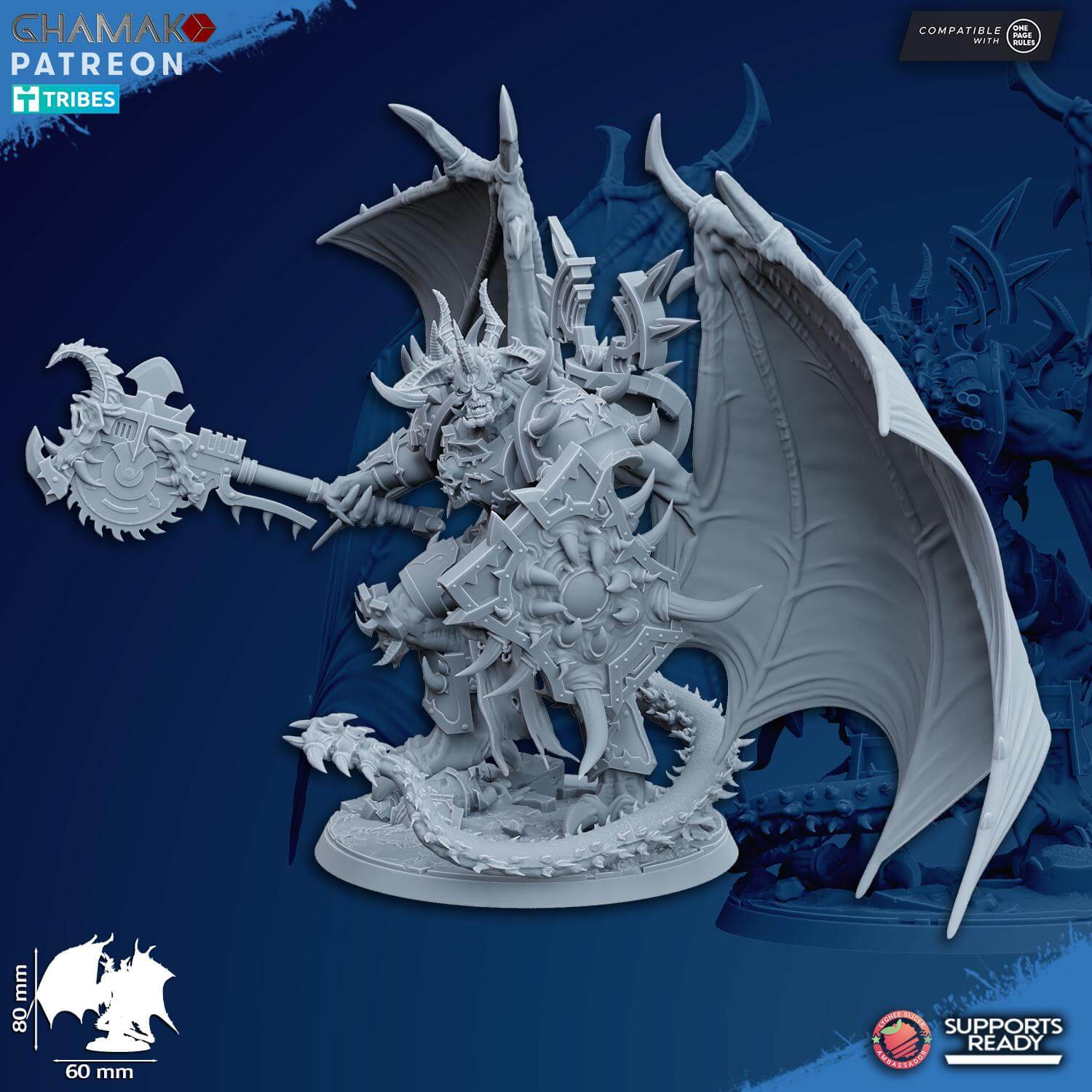 Winged Demonic Lord - Grimdark Void Marine -Ghamak Miniatures