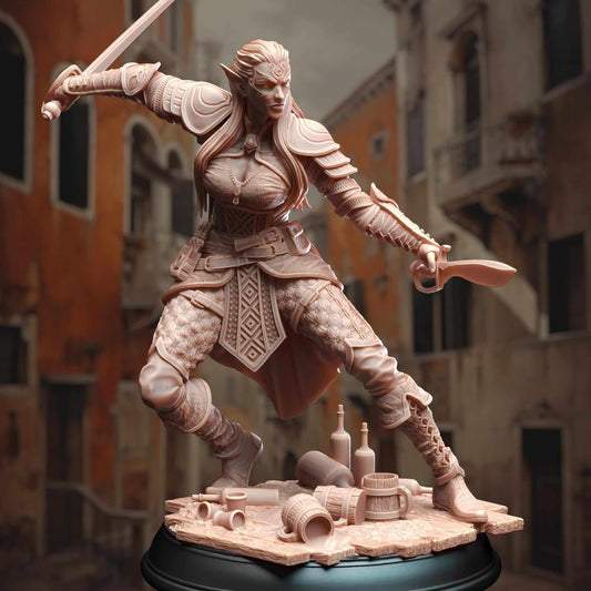 Water Genasi Rogue - Hali Brookes - 3D Printed Resin RPG/Tabletop/Boardgames Miniature DM Stash