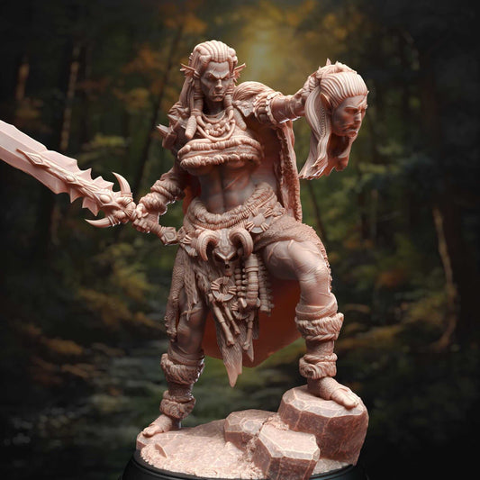 Hobgoblin Barbarian Queen - Brakaza - 3D Printed Resin RPG/Tabletop/Boardgames Miniature DM Stash