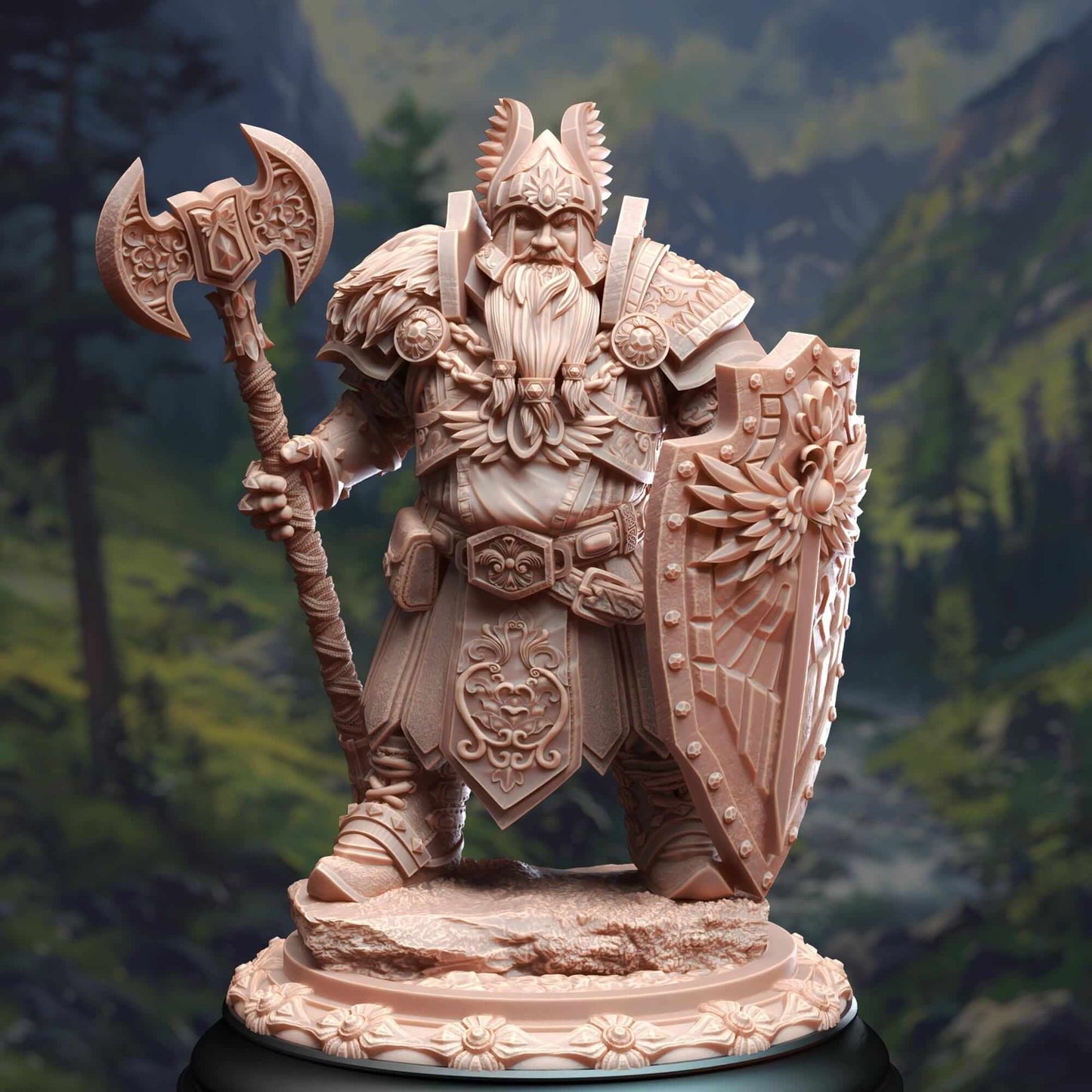 Dwarven Cleric of Life & Glory - Tors of Delvdor - 3D Printed Resin RPG/Tabletop/Boardgames Miniature DM Stash