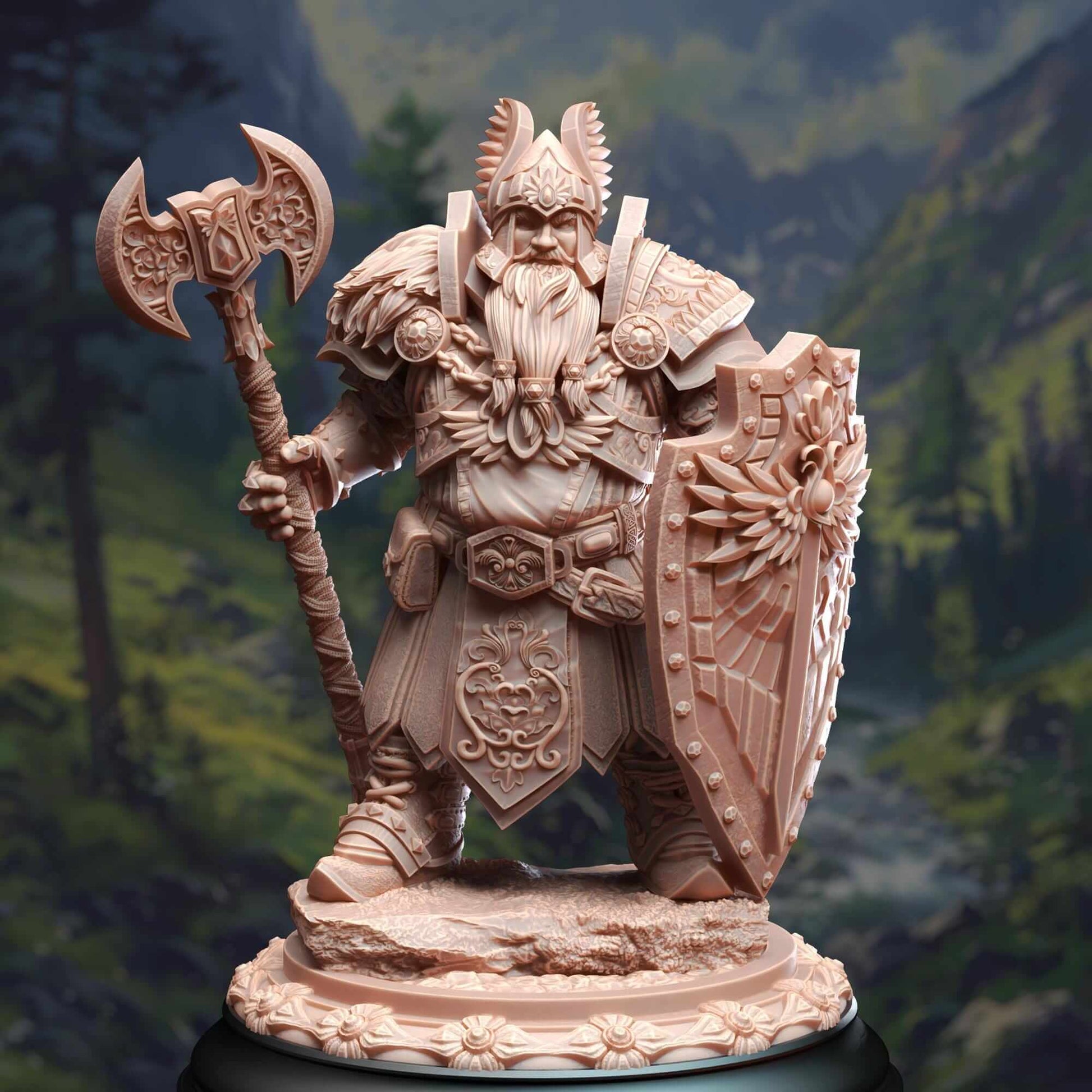 Dwarven Cleric of Life & Glory - Tors of Delvdor - 3D Printed Resin RPG/Tabletop/Boardgames Miniature DM Stash