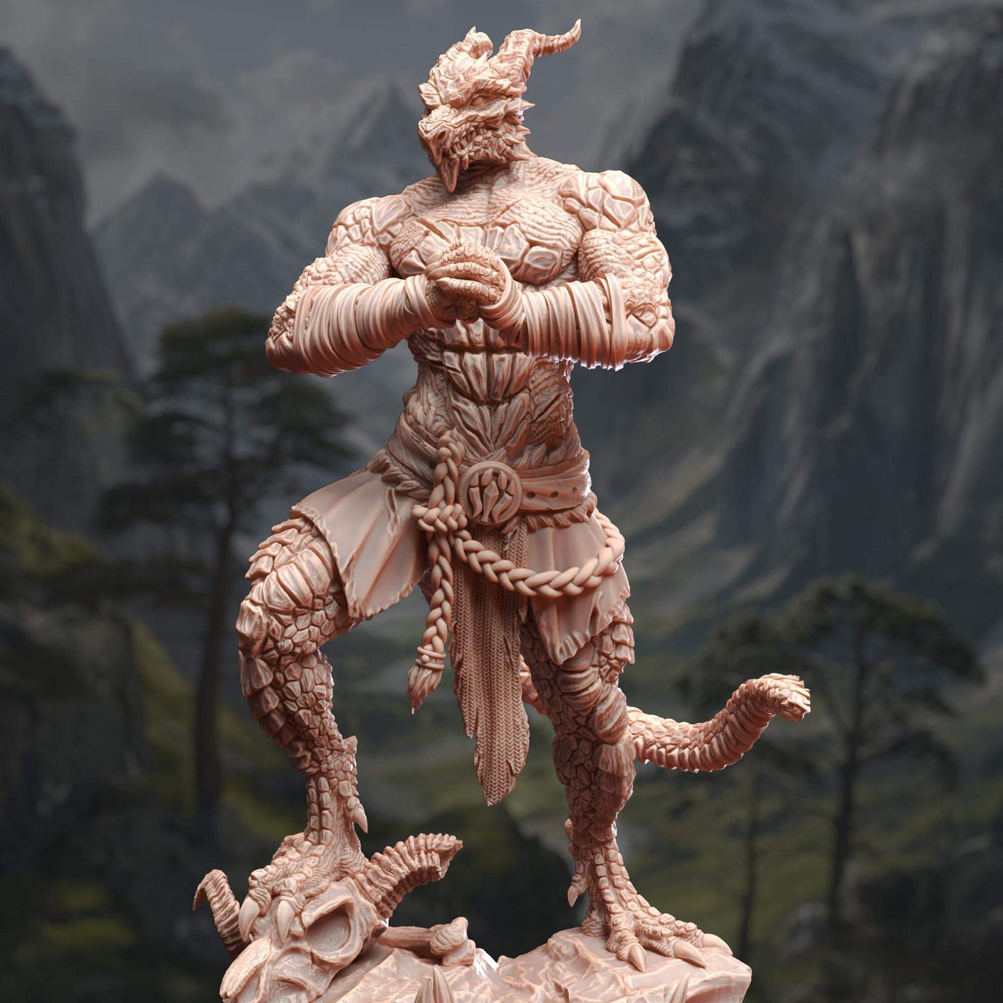 Dragonborn Pugilist - Kuthrak'Va - 3D Printed Resin RPG/Tabletop/Boardgames Miniature DM Stash