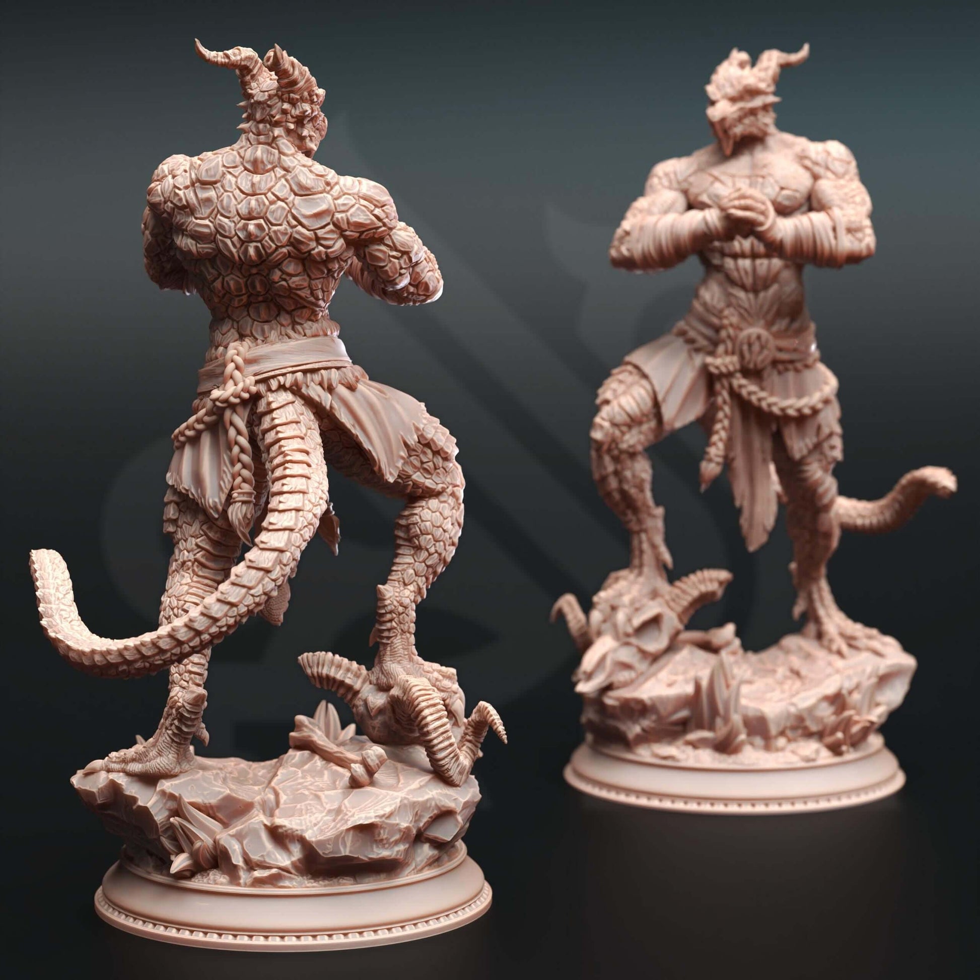 Dragonborn Pugilist - Kuthrak'Va - 3D Printed Resin RPG/Tabletop/Boardgames Miniature DM Stash
