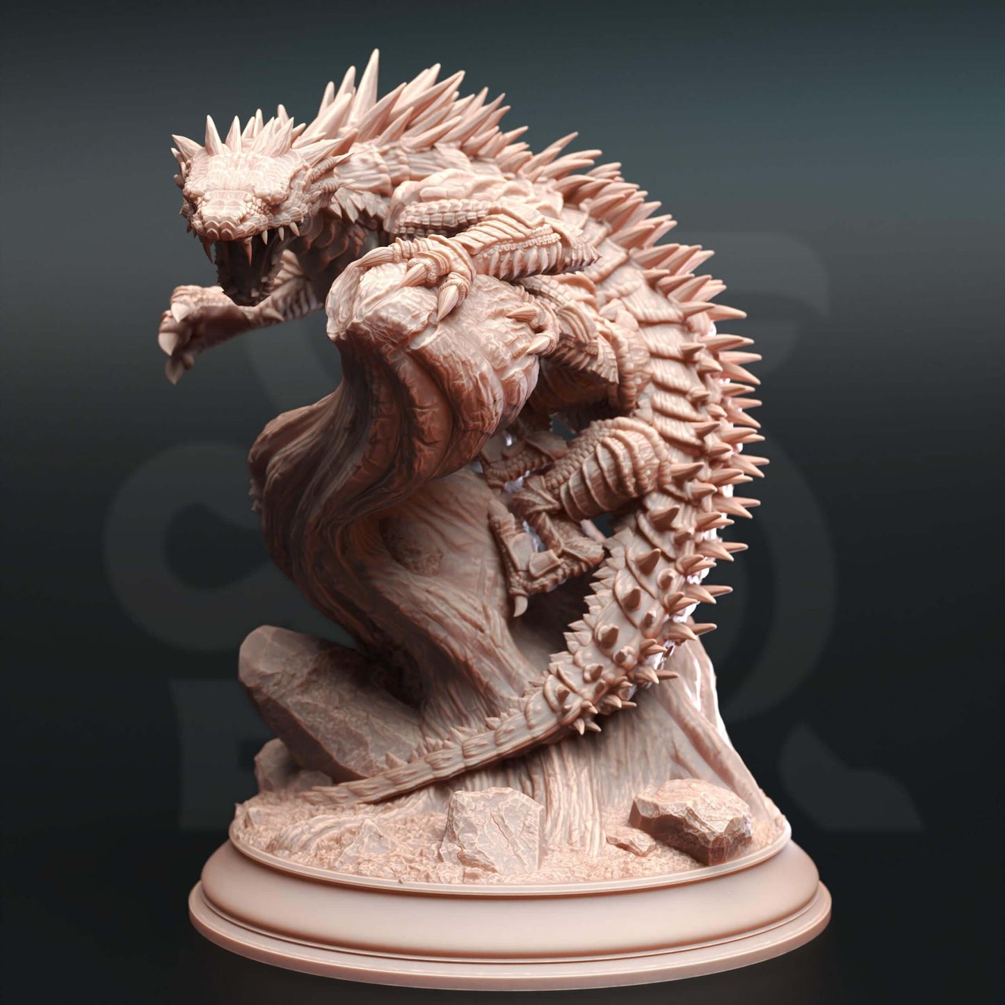 Verdant Basilisk - 3D Printed Resin RPG/Tabletop/Boardgames Miniature DM Stash